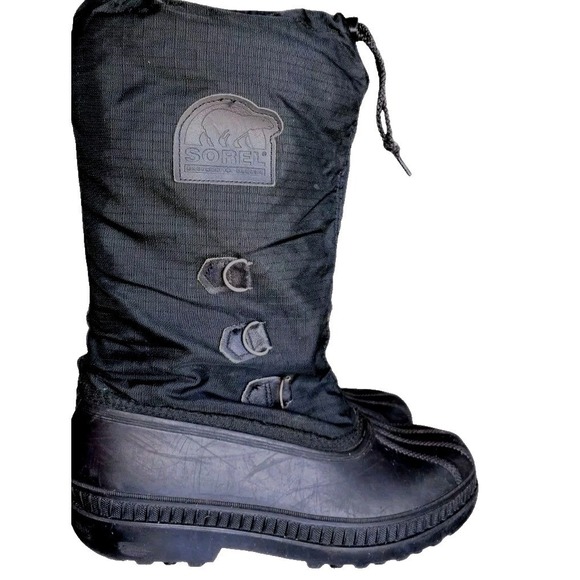 Sorel Glacier NL1042-010 Black Lined Winter Snow Boots Women's US 9 Excellent - Picture 2 of 10